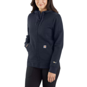 Women's FR Carhartt Hooded Zip-Front Sweatshirt in Navy